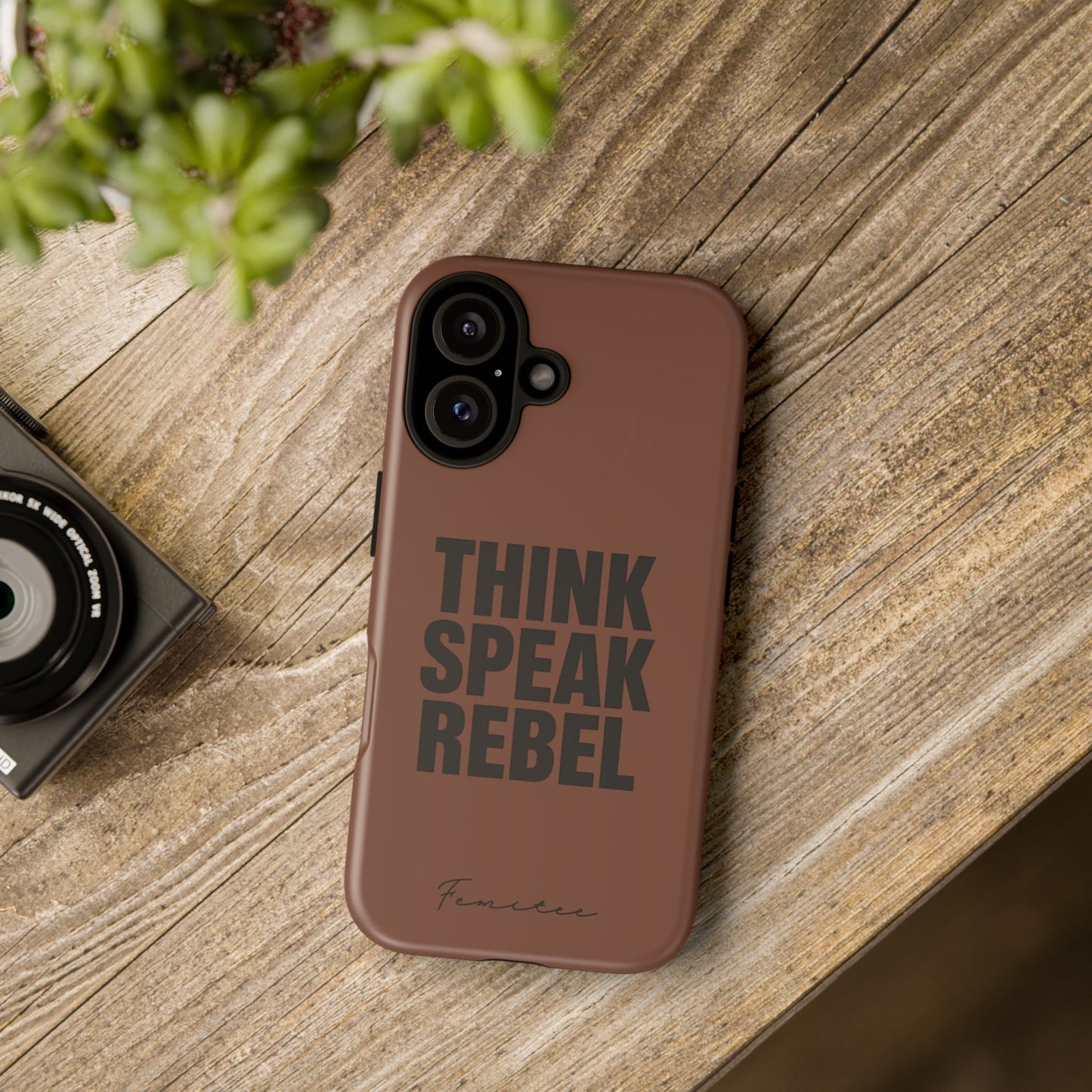 Tough Cases - Empowering Phone Case, Think Speak Rebel Design, Unisex Gift, Motivational Phone Accessory, Bold Style for Daily Use